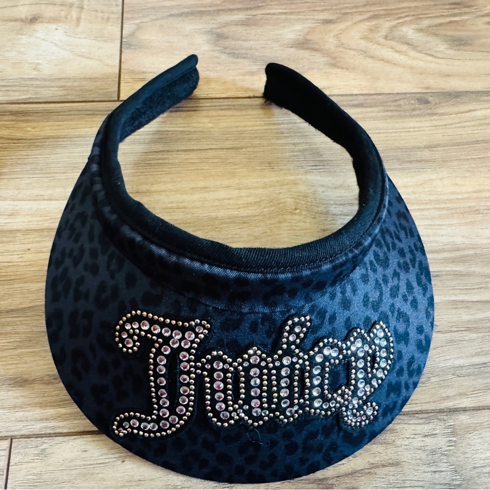 Juicy Couture Black Leopard visor hat